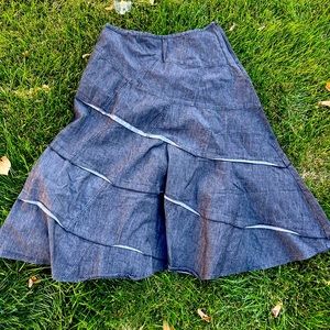 Sandro denim ruffle skirt